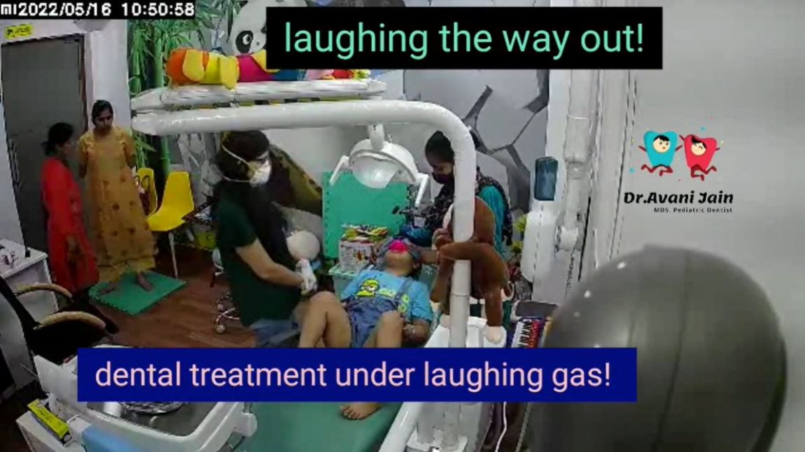 Dental treatment under laughing gas